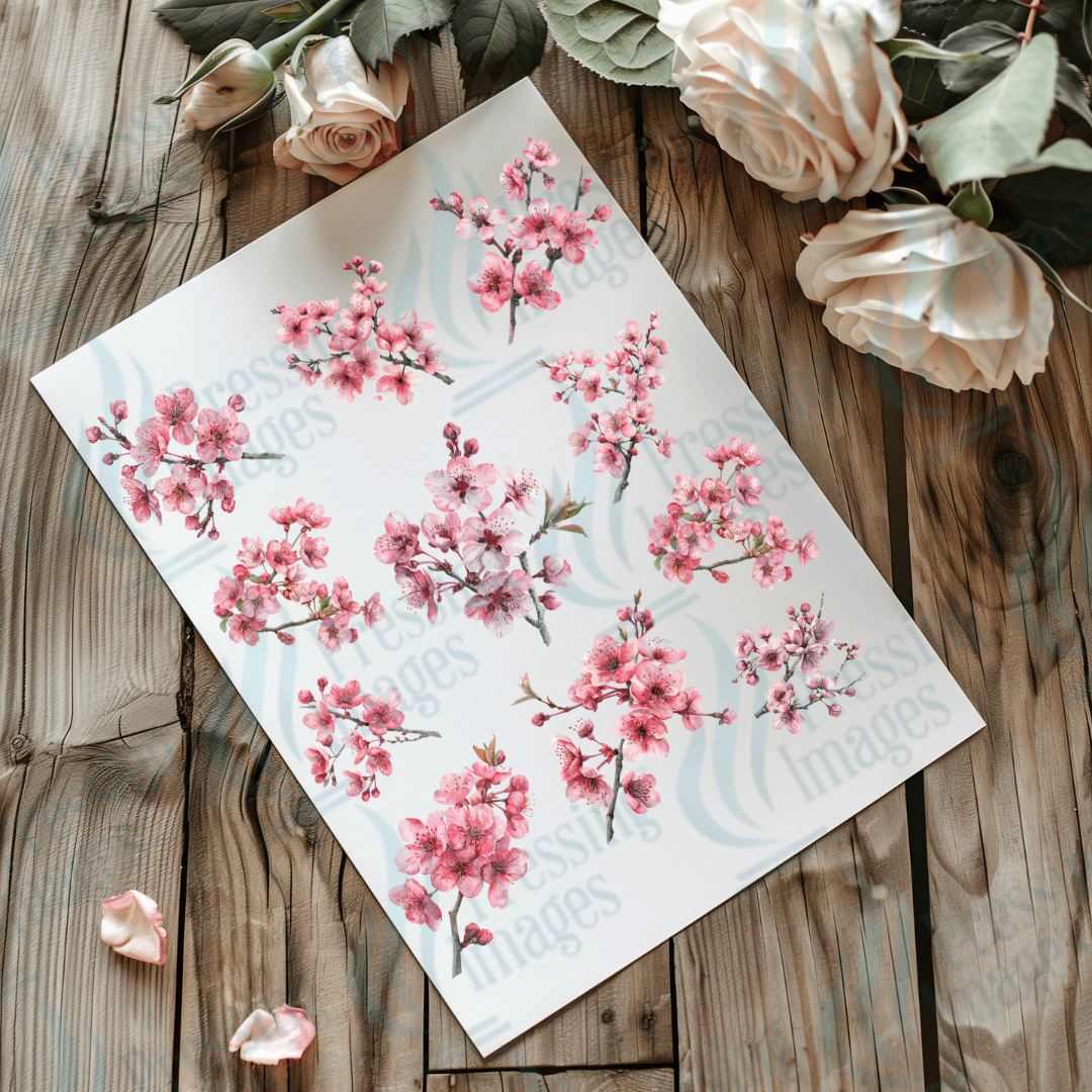 UVS 2028 Watercolour Cherry Blossoms - Pressing Images