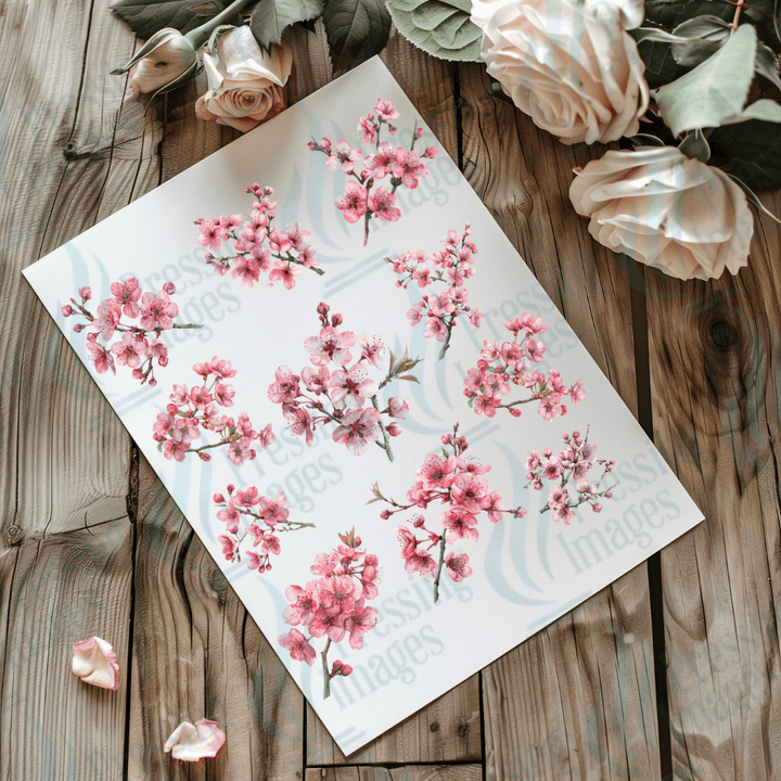 UVS 2028 Watercolour Cherry Blossoms - Pressing Images