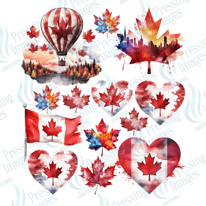 UVS 2182 Canada Hot Air Balloons and leaves - Pressing Images