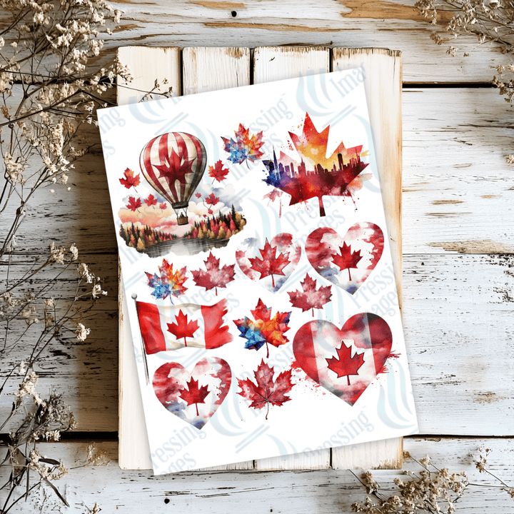 UVS 2182 Canada Hot Air Balloons and leaves - Pressing Images