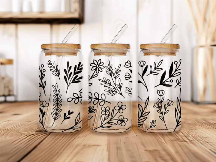 UVW 1128 Black floral - Pressing Images