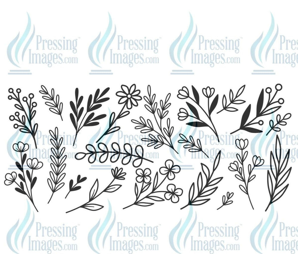 UVW 1128 Black floral - Pressing Images