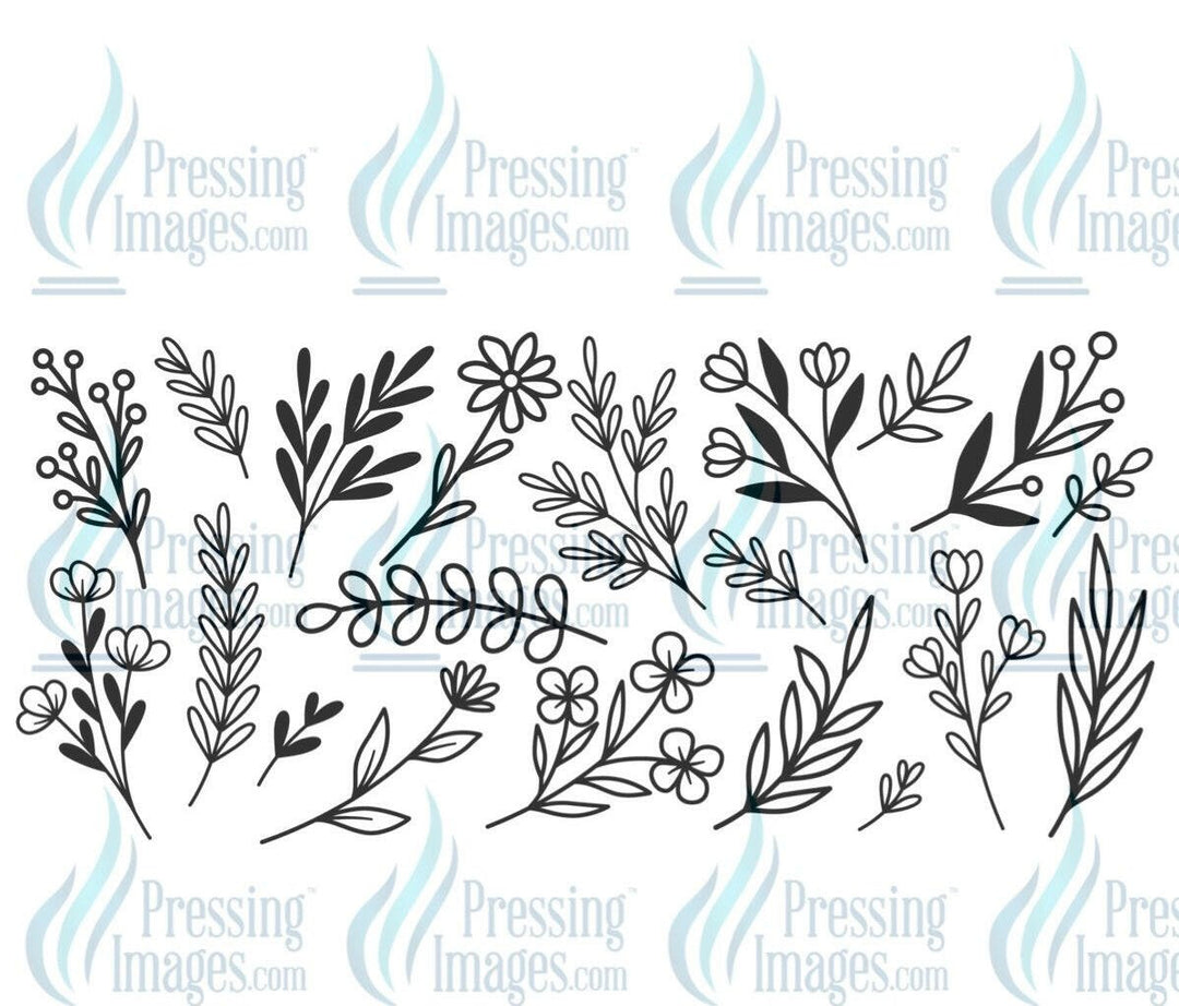 UVW 1128 Black floral - Pressing Images