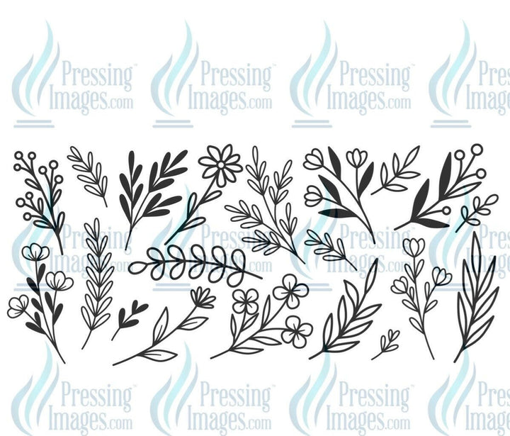 UVW 1128 Black floral - Pressing Images