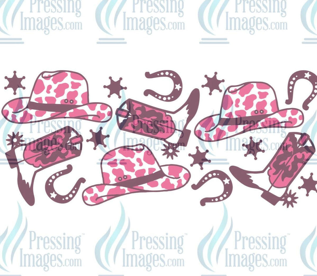 UVW 1163 Pink cowgirl hat and boots - Pressing Images