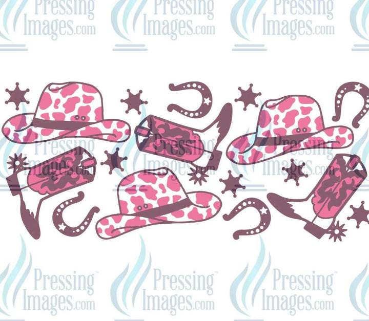 UVW 1163 Pink cowgirl hat and boots - Pressing Images
