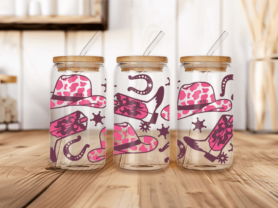 UVW 1163 Pink cowgirl hat and boots - Pressing Images