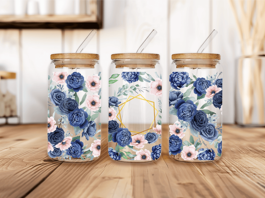 UVW 1186 Blue floral blank - Pressing Images