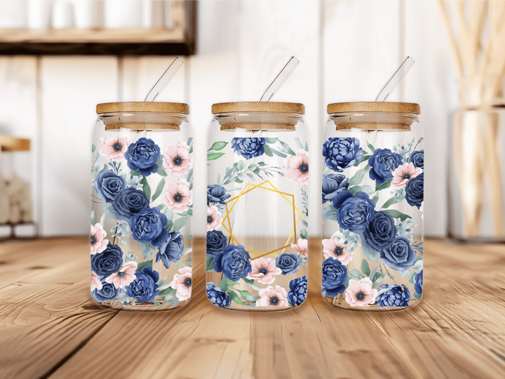 UVW 1186 Blue floral blank - Pressing Images