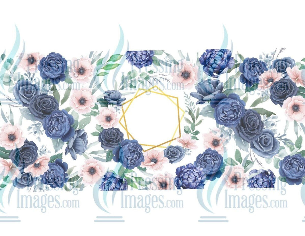 UVW 1186 Blue floral blank - Pressing Images