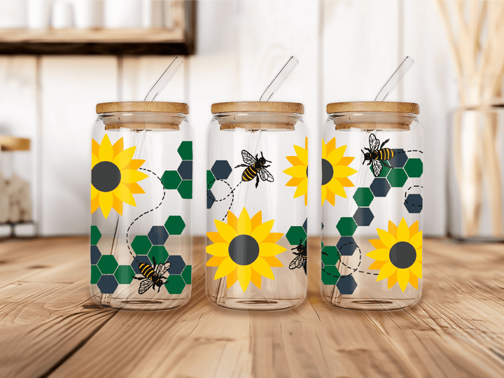 UVW 1214 Sunflower and bees - Pressing Images