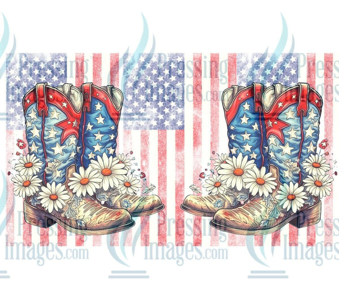 UVW 1243 American flag and boots - Pressing Images