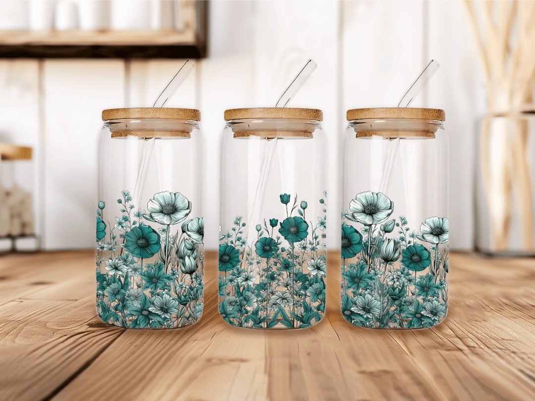 UVW 1244 Teal flowers - Pressing Images