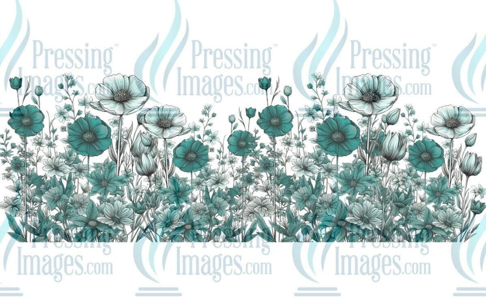 UVW 1244 Teal flowers - Pressing Images