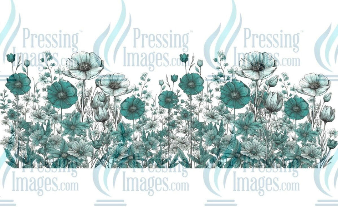 UVW 1244 Teal flowers - Pressing Images