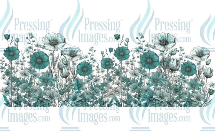 UVW 1244 Teal flowers - Pressing Images
