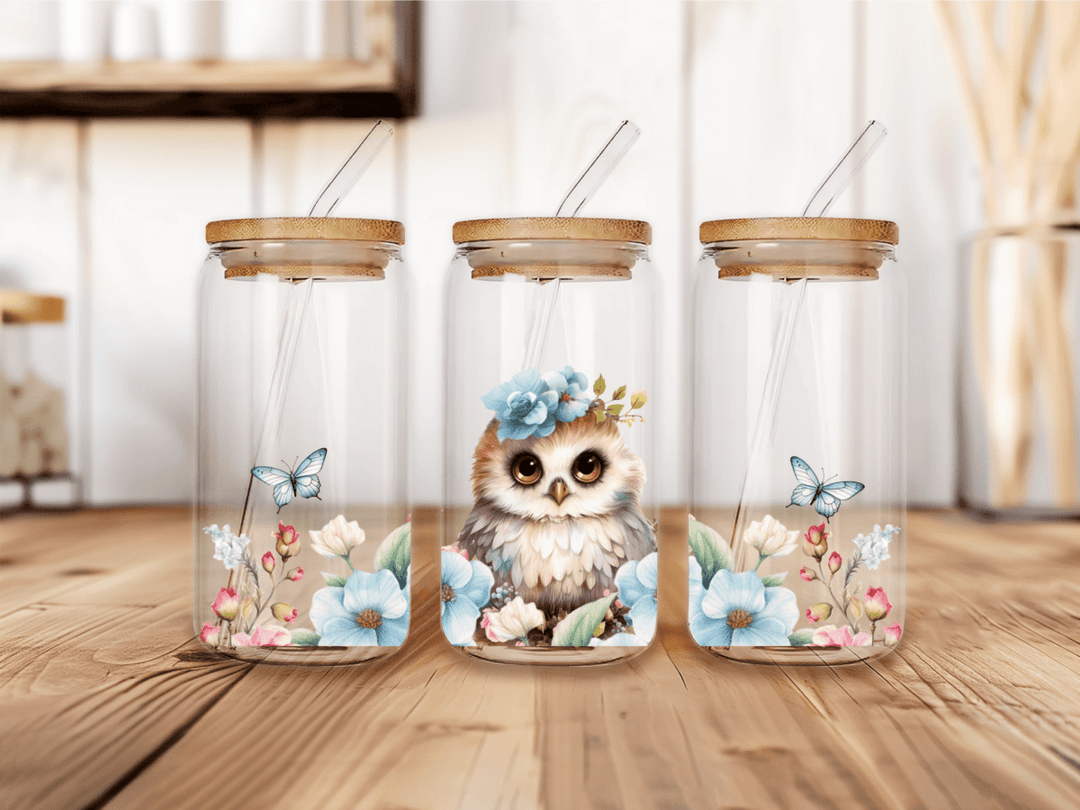 UVW 1342 Owl blue flower - Pressing Images