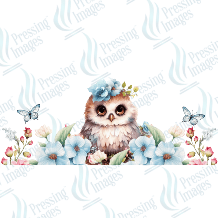 UVW 1342 Owl blue flower - Pressing Images