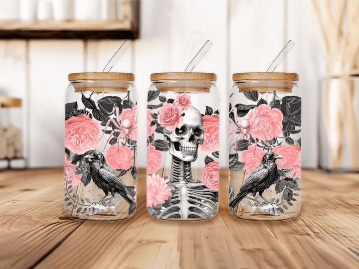 UVW 1358 Pink skulls gothic - Pressing Images