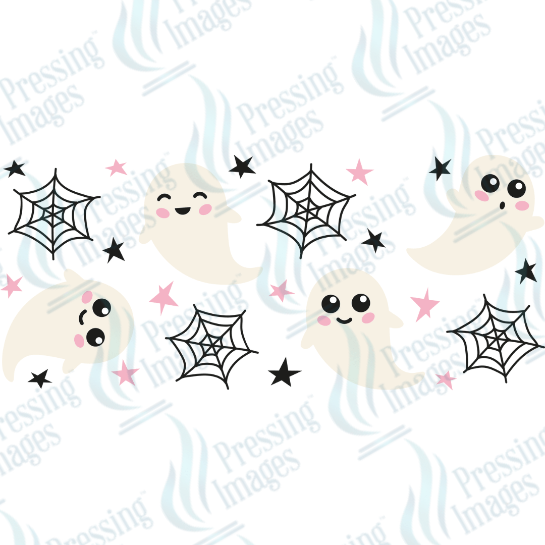 UVW 1544 Cute ghost and webs - Pressing Images
