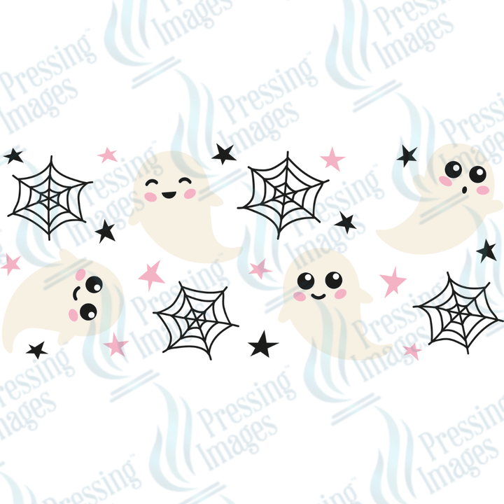 UVW 1544 Cute ghost and webs - Pressing Images