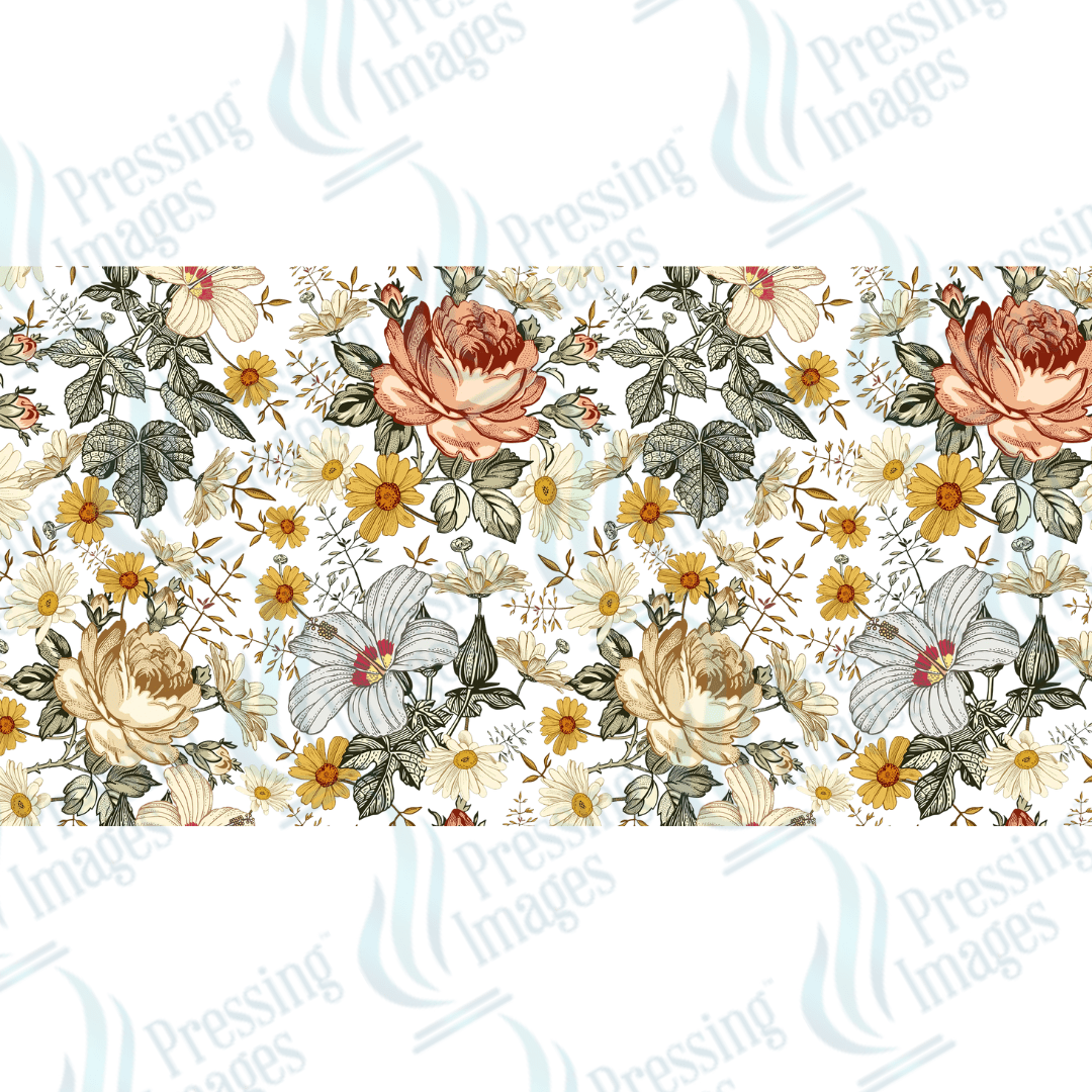 UVW 1575 Retro flowers - Pressing Images