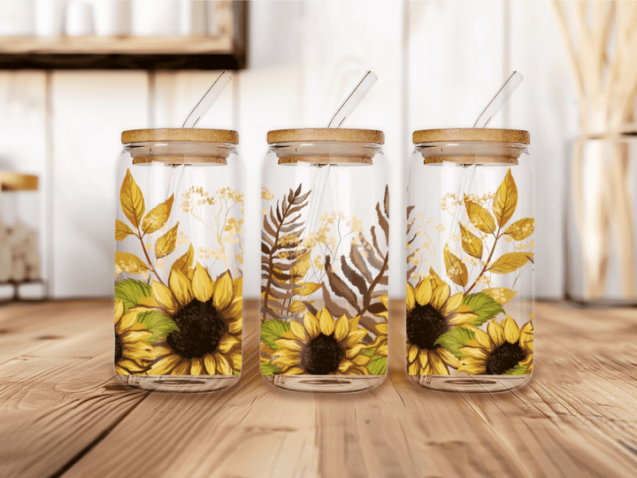 UVW 1583 Sunflower with leaves - Pressing Images