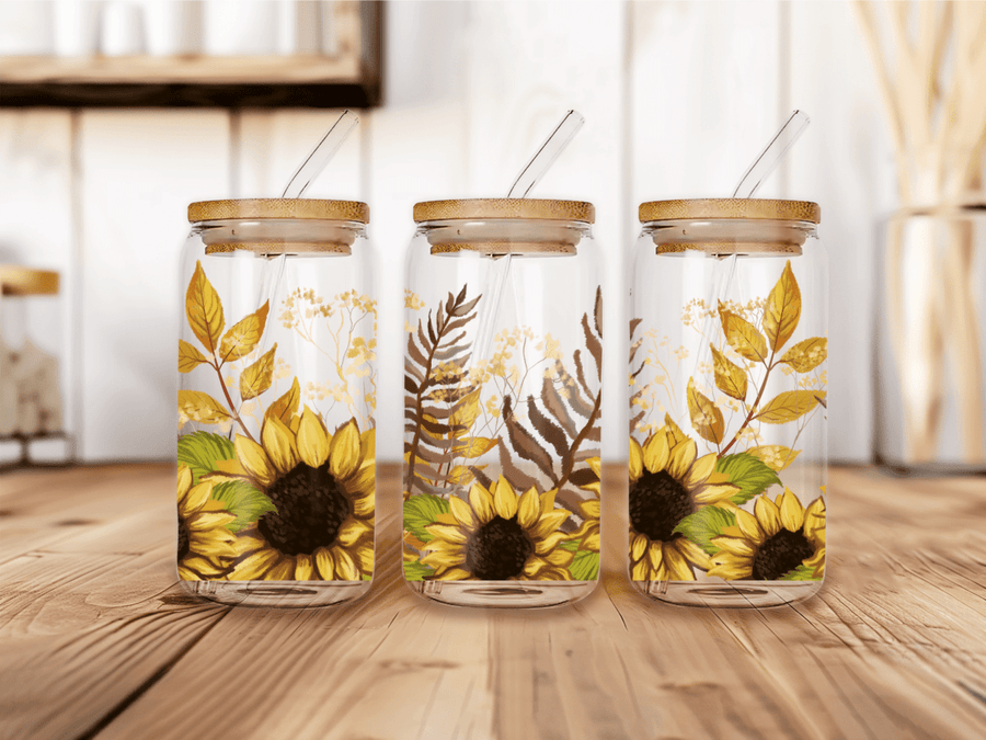 UVW 1583 Sunflower with leaves - Pressing Images