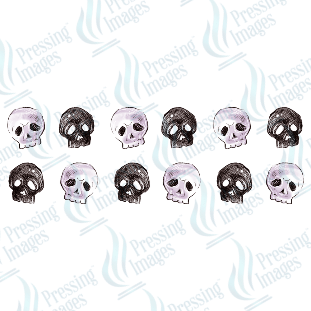 UVW 1618 Black and white skulls - Pressing Images