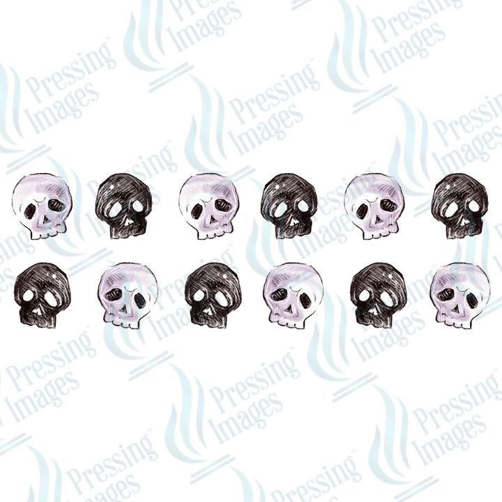 UVW 1618 Black and white skulls - Pressing Images