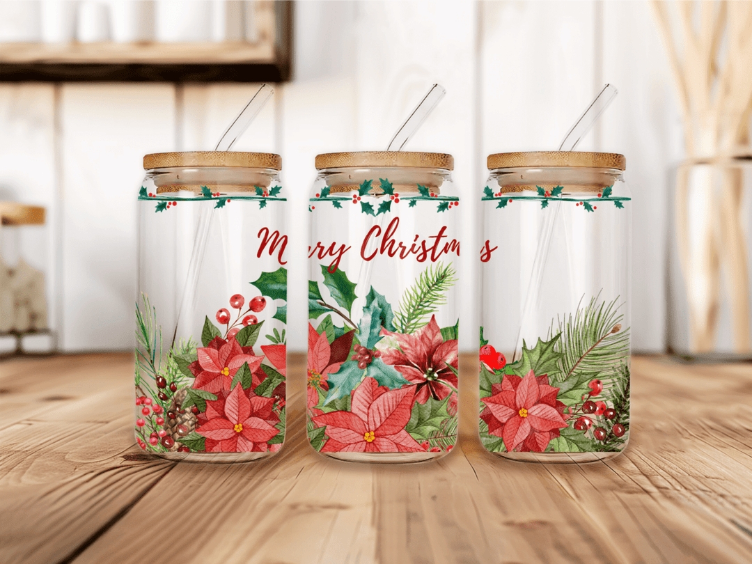 UVW 1694 Merry Christmas pointsettia - Pressing Images