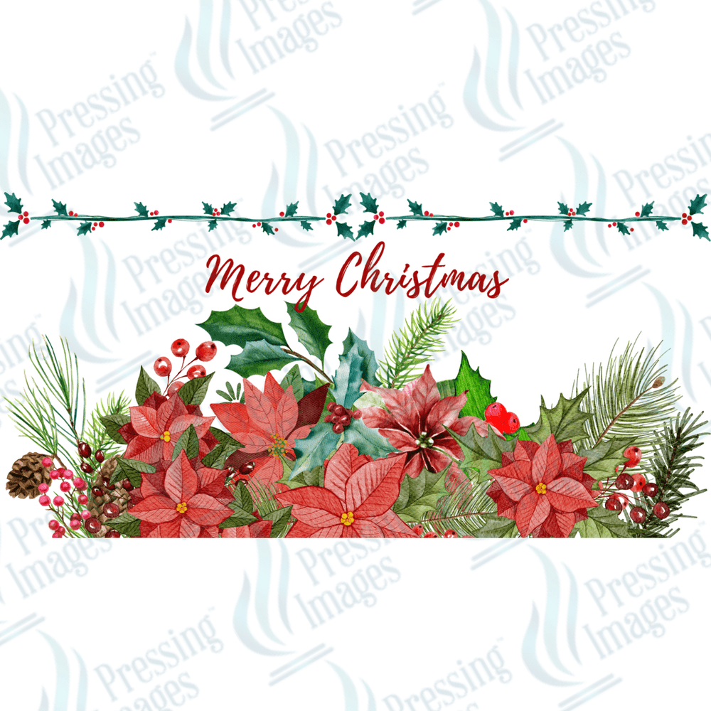 UVW 1694 Merry Christmas pointsettia - Pressing Images