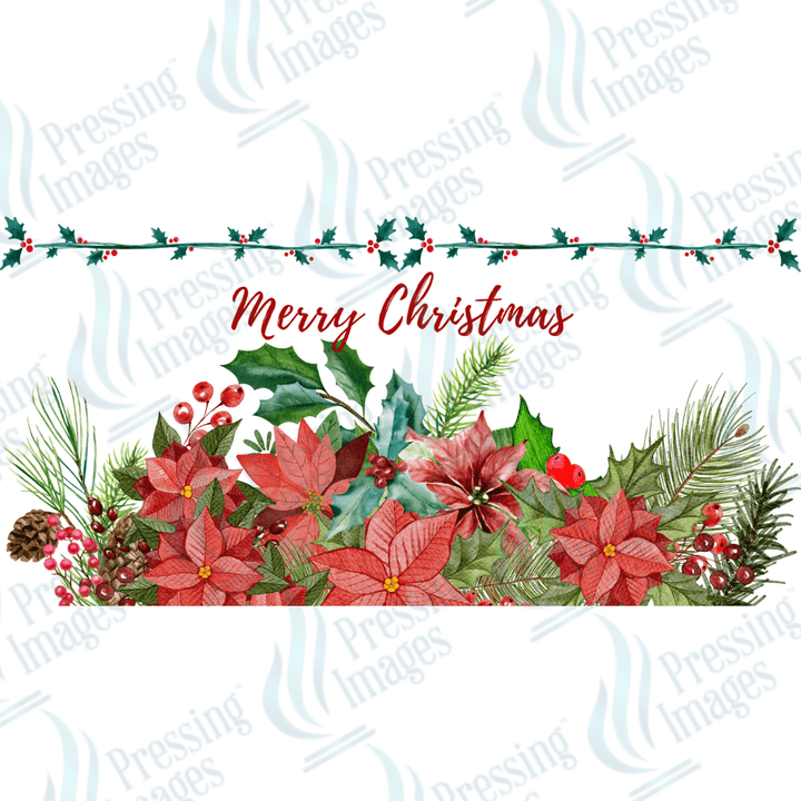 UVW 1694 Merry Christmas pointsettia - Pressing Images