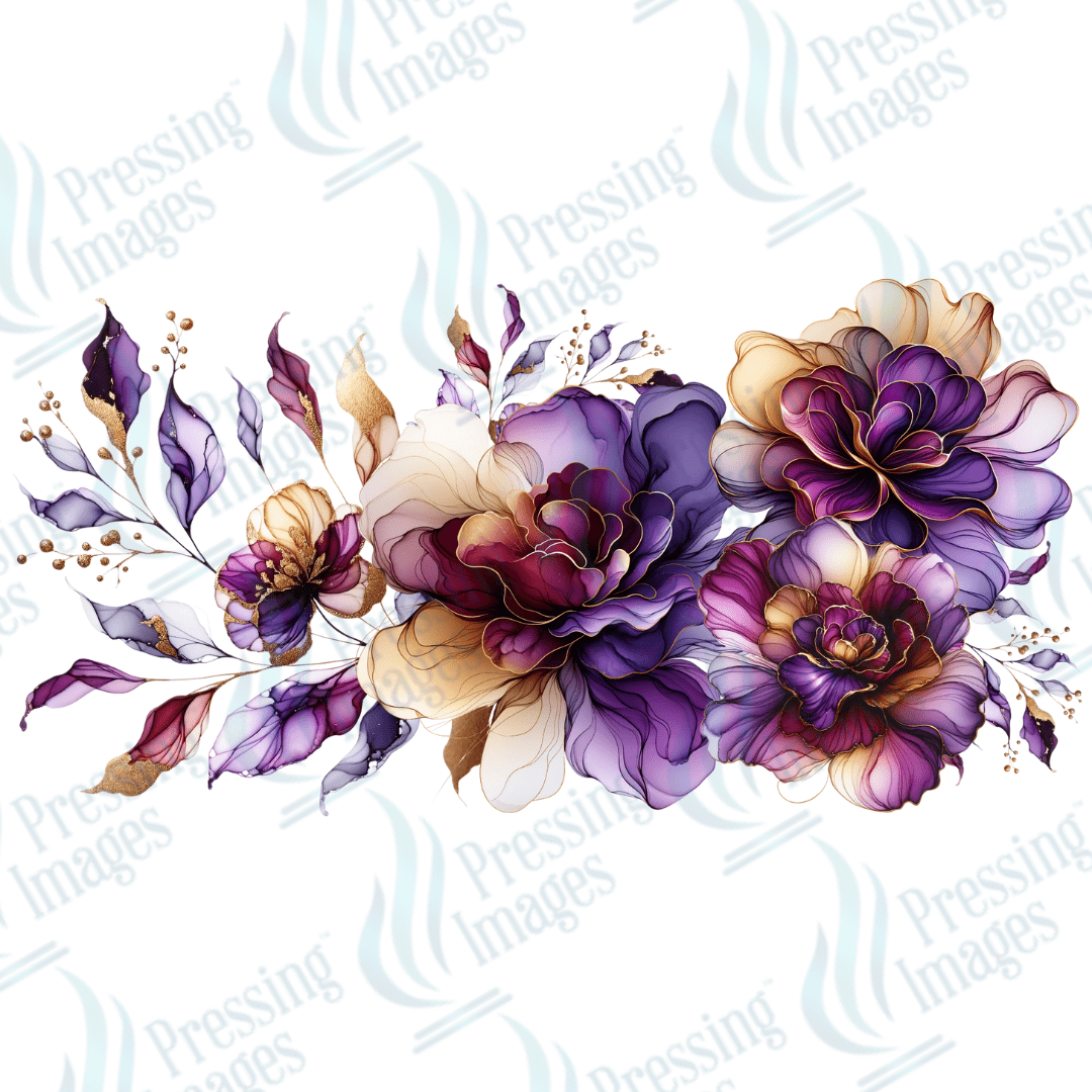 UVW 1696 Alcohol ink purple flower - Pressing Images