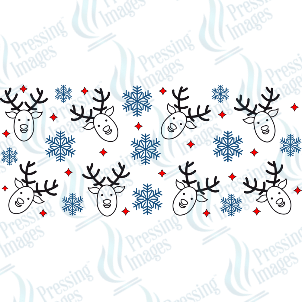 UVW 1697 Blue snowflakes - Pressing Images