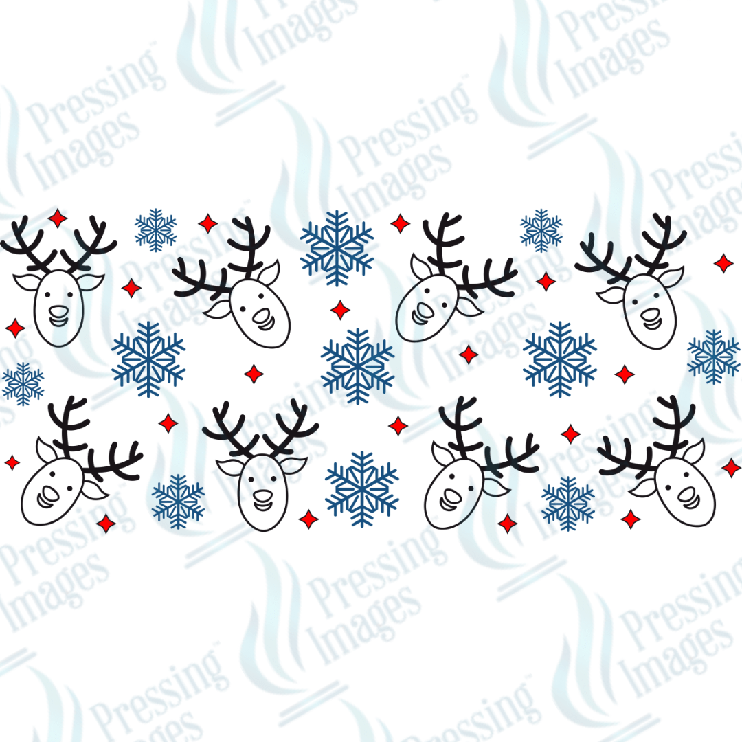 UVW 1697 Blue snowflakes - Pressing Images