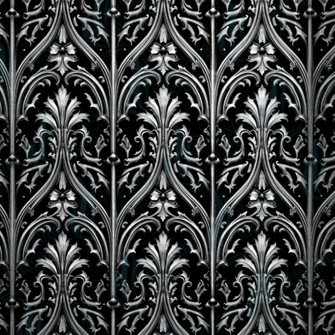 VP 1001 Black Gothic Skulls - Pressing Images