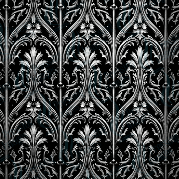 VP 1001 Black Gothic Skulls - Pressing Images