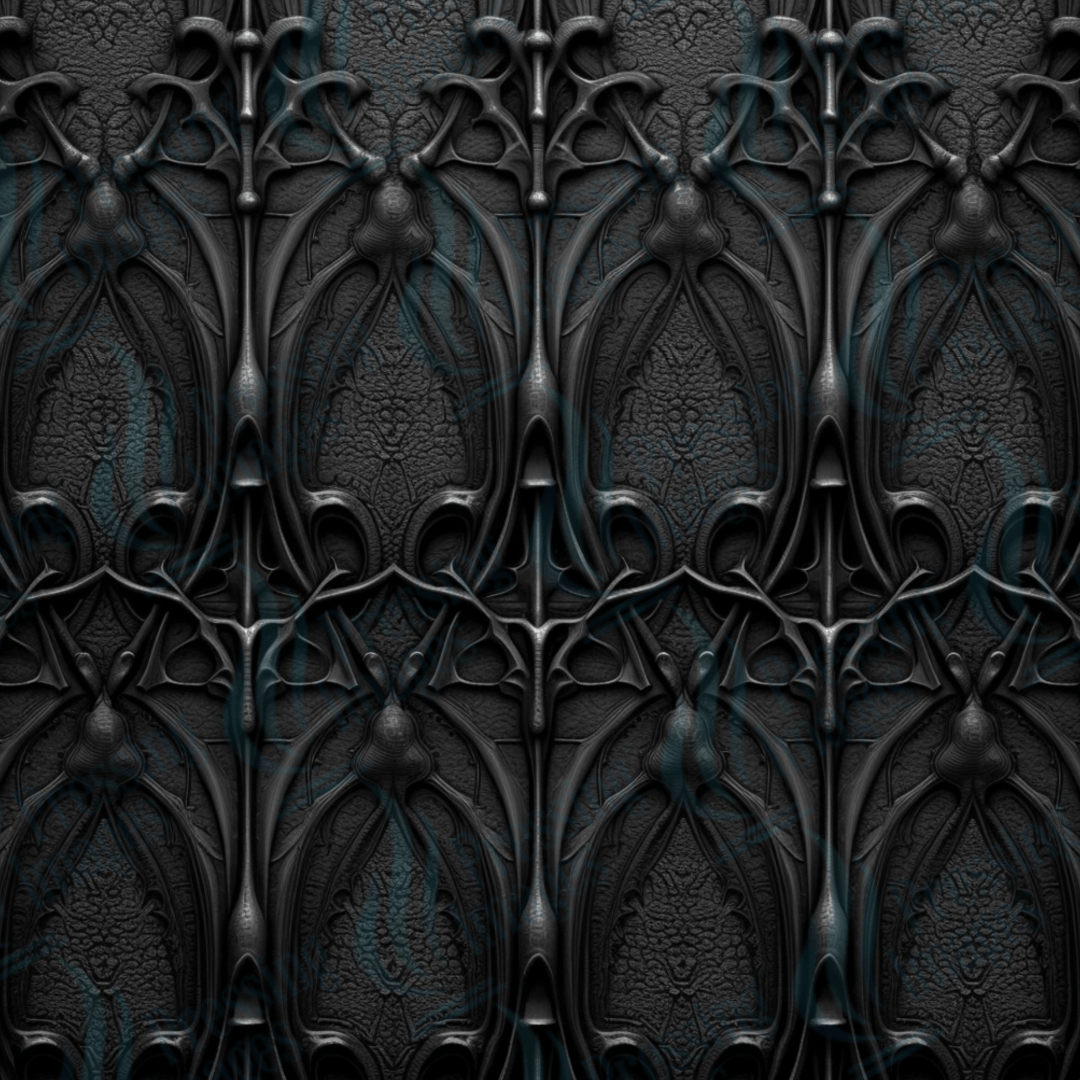 VP 1001 Black Gothic Skulls - Pressing Images