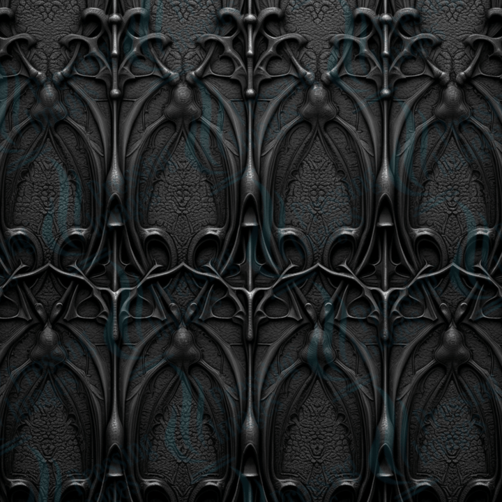 VP 1001 Black Gothic Skulls - Pressing Images