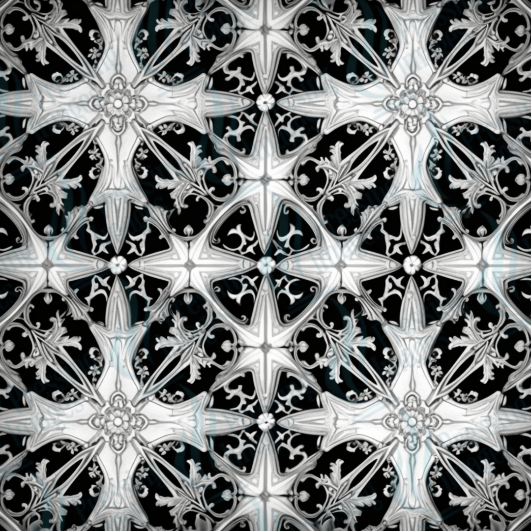 VP 1001 Black Gothic Skulls - Pressing Images