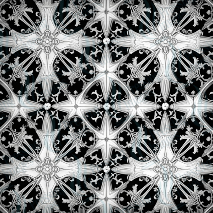 VP 1001 Black Gothic Skulls - Pressing Images