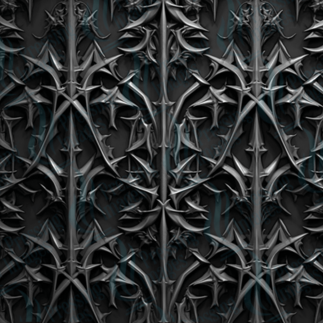 VP 1001 Black Gothic Skulls - Pressing Images