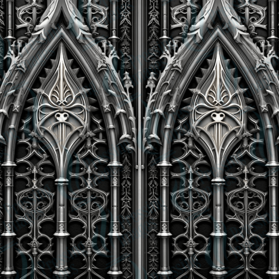 VP 1001 Black Gothic Skulls - Pressing Images