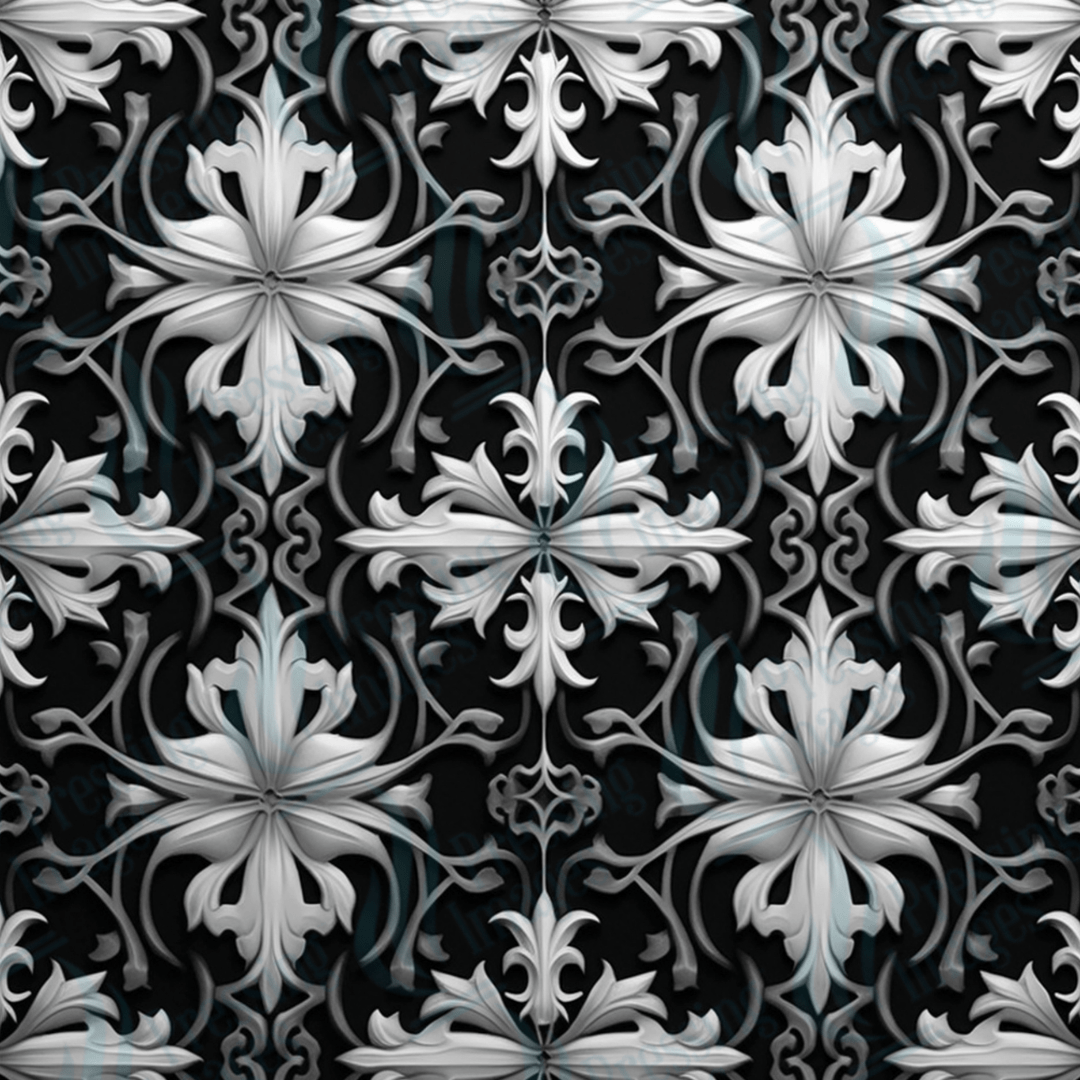 VP 1001 Black Gothic Skulls - Pressing Images