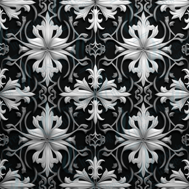 VP 1001 Black Gothic Skulls - Pressing Images