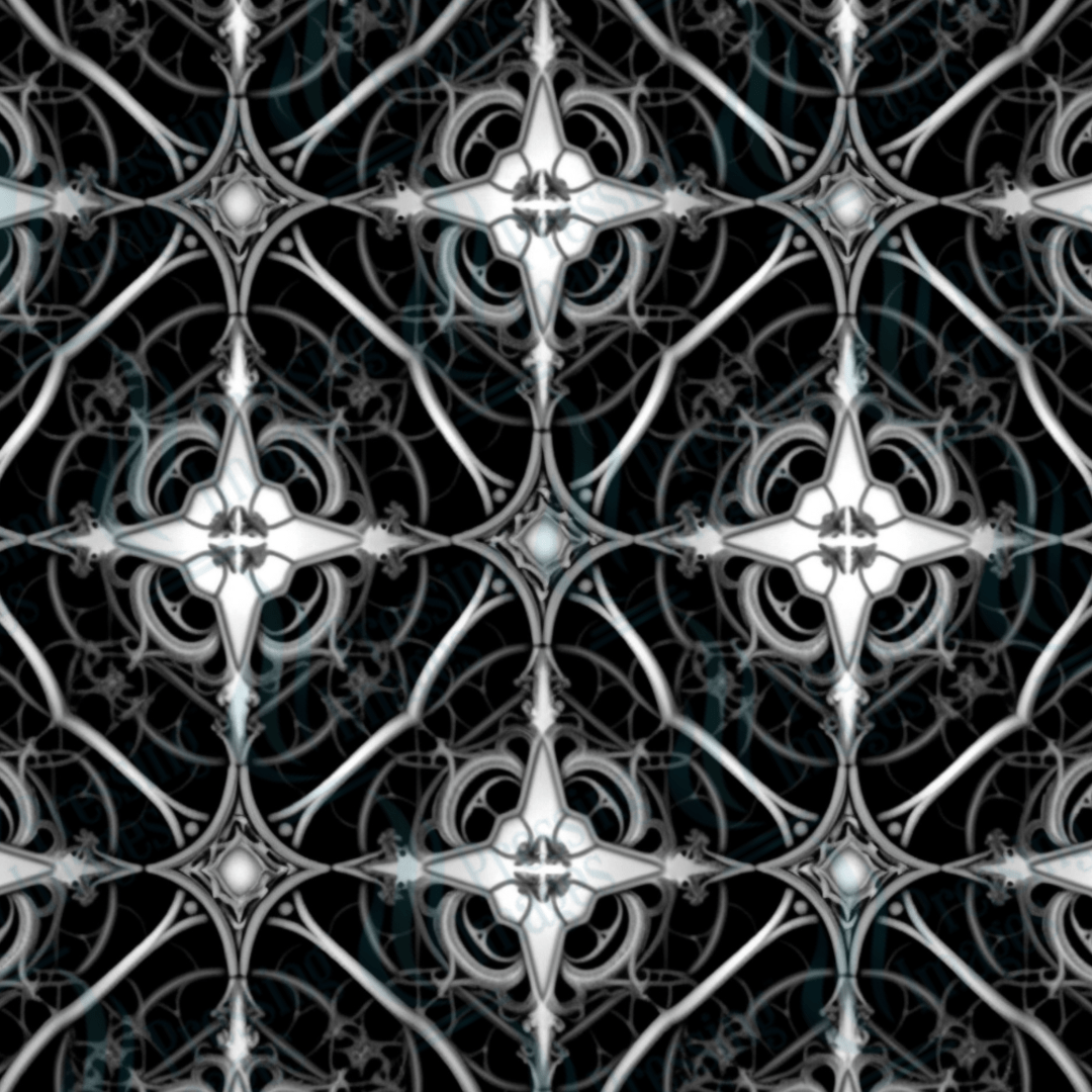 VP 1001 Black Gothic Skulls - Pressing Images