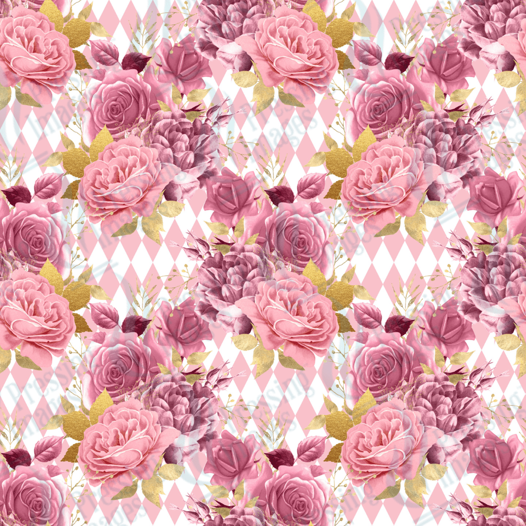 VP 1003 Florals Pink and Gold - Pressing Images
