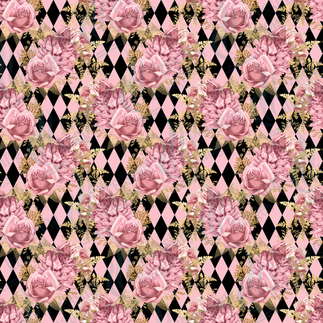VP 1003 Florals Pink and Gold - Pressing Images