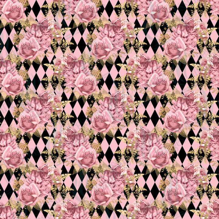 VP 1003 Florals Pink and Gold - Pressing Images